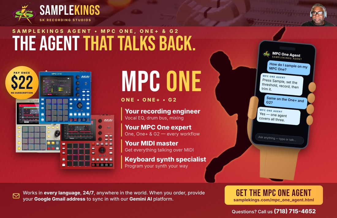 SampleKings.com Presents: The MPC One, One+ and G2 AI Agent - Your Recording Engineer, MIDI Master and Synth Expert - $22 Pay Once, No Subscription, All Languages, 24/7, Phone or Computer